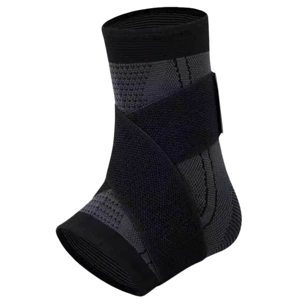 Manguito de compresion para fascitis plantar en color negro con correa ajustable